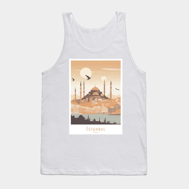 Sunset Silhouette of Istanbul Turkey Tank Top by POD24
